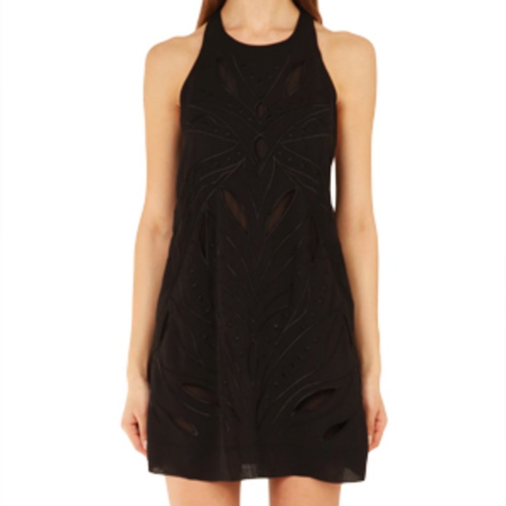 IRO black mini dress with open back